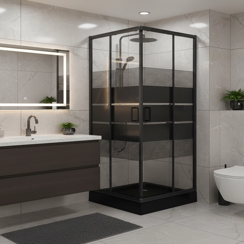 SHOWER DOOR JOYTEK STYLE RECTO NEGRO 90X90X198 CM (INCLUYE RECEPTACULO) - 4