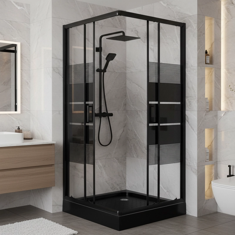 SHOWER DOOR JOYTEK STYLE RECTO NEGRO 90X90X198 CM (INCLUYE RECEPTACULO) - 5