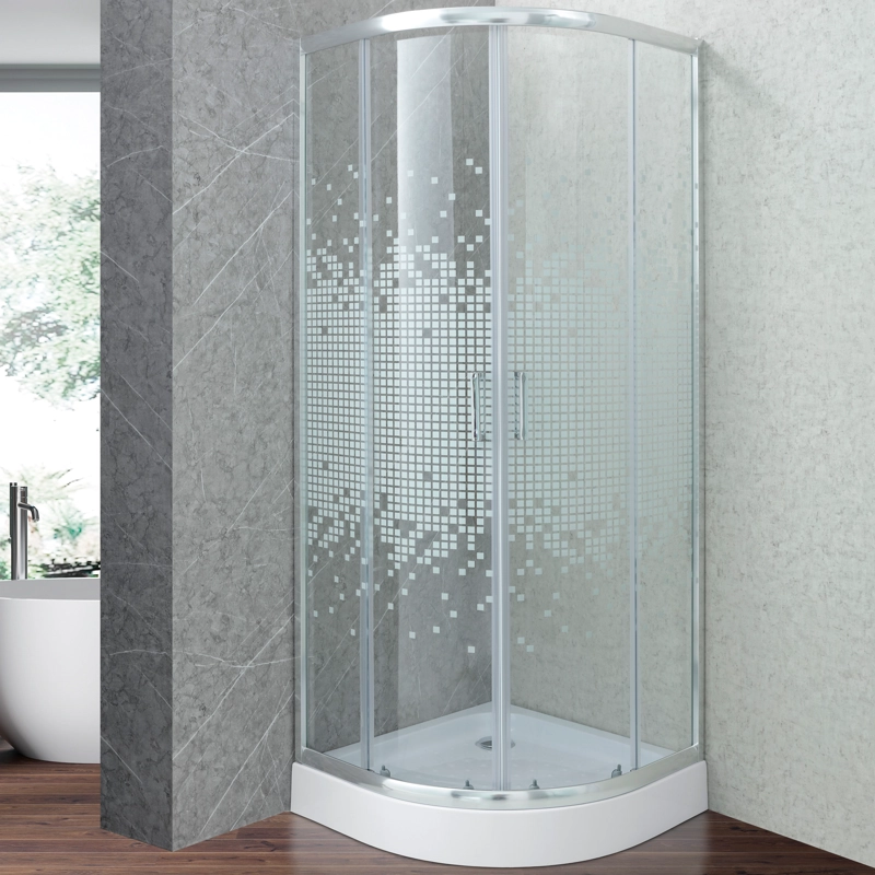 SHOWER DOOR JOYTEK CURVO MOSAIC WHITE 80X80X199 CM (INCLUYE RECEPTACULO) - 2