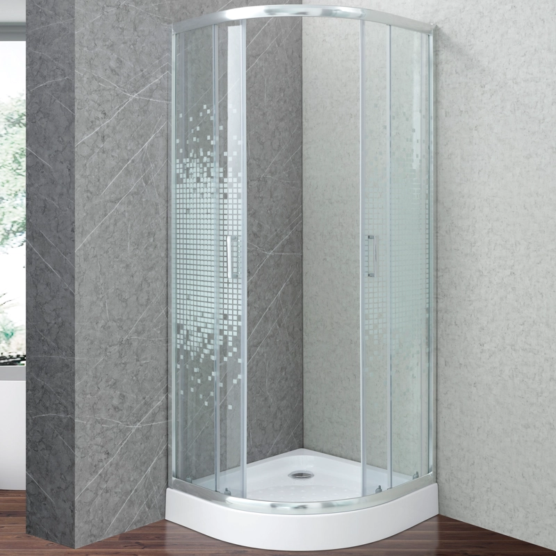 SHOWER DOOR JOYTEK CURVO MOSAIC WHITE 80X80X199 CM (INCLUYE RECEPTACULO) - 3