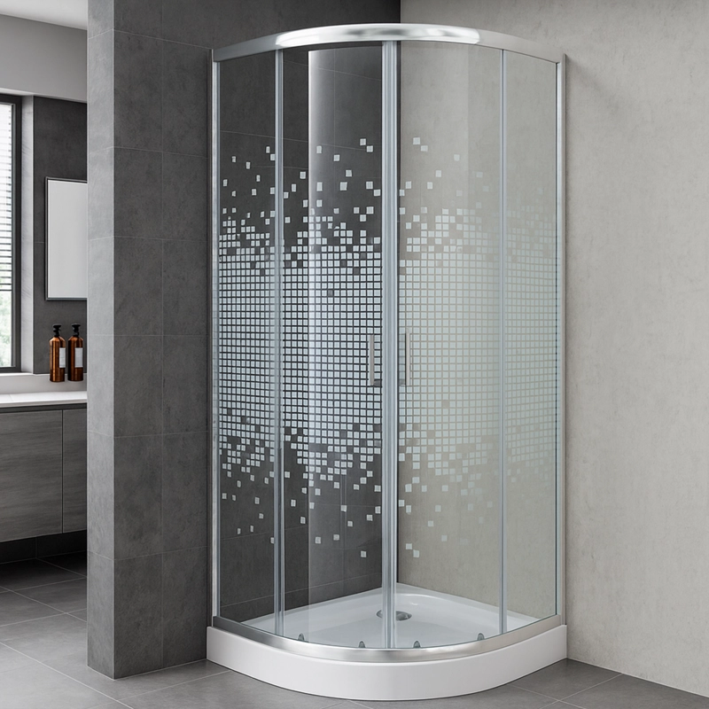 SHOWER DOOR JOYTEK CURVO MOSAIC WHITE 80X80X199 CM (INCLUYE RECEPTACULO) - 4