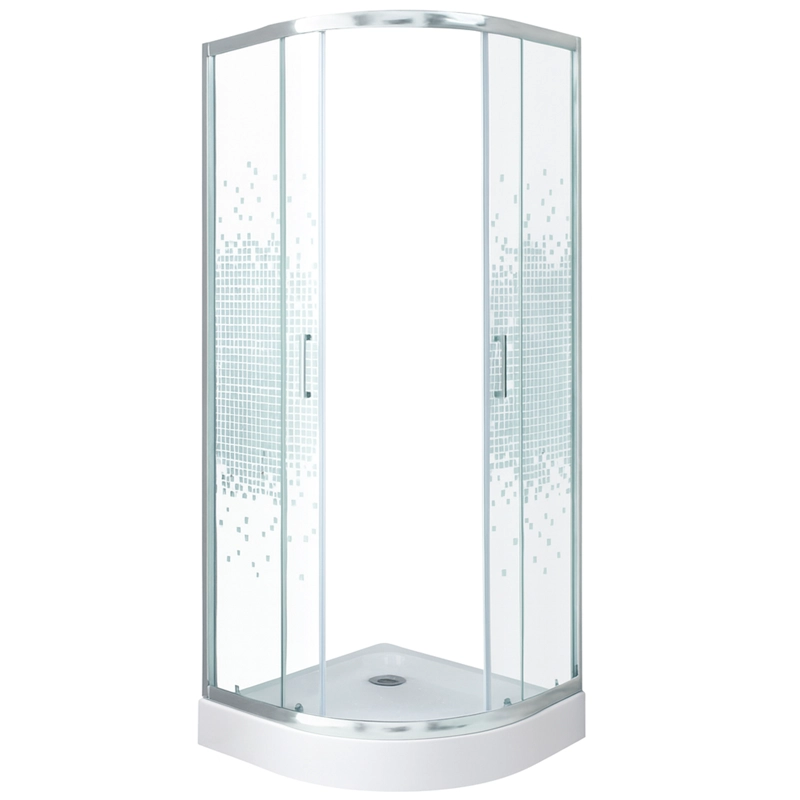 SHOWER DOOR JOYTEK CURVO MOSAIC WHITE 80X80X199 CM (INCLUYE RECEPTACULO) - 8