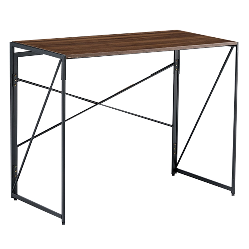 MESA ESCRITORIO PLEGABLE DE METAL Y MADERA NOGAL 100X50X75 CM - 1