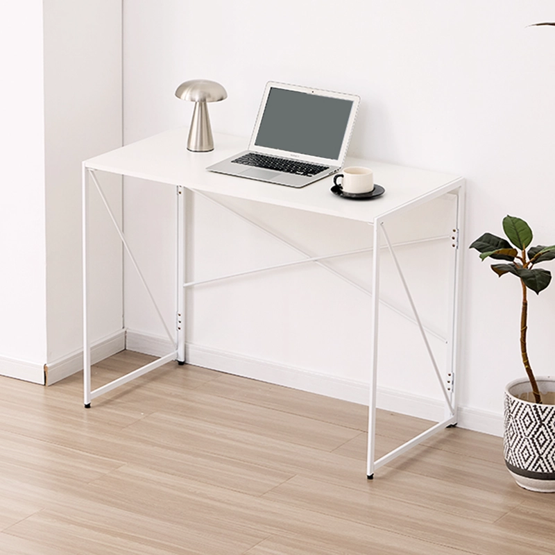MESA ESCRITORIO PLEGABLE DE METAL Y MADERA BLANCO 100X50X75 CM - 2