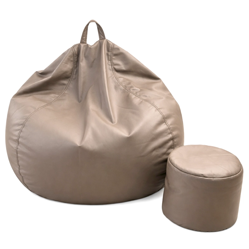 PUFF PERA ECO CUERO TALLA XL JOYTEK / 120X80CM CAFE - 4