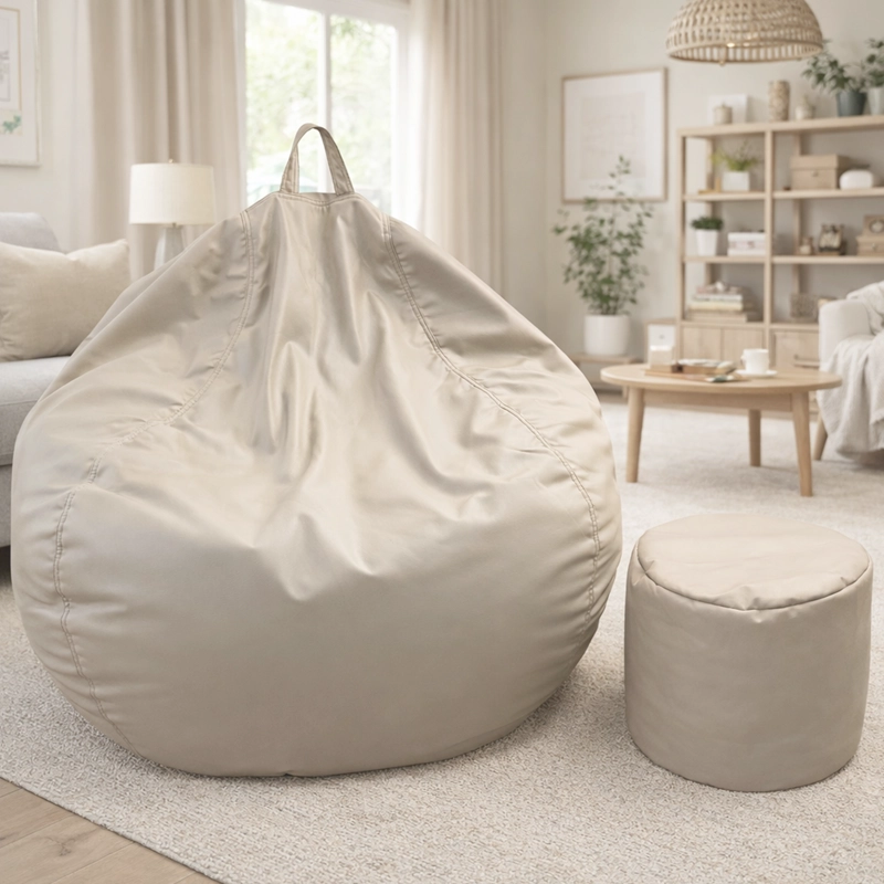PUFF PERA ECO CUERO TALLA XL JOYTEK / 120X80CM CAQUIS - 1