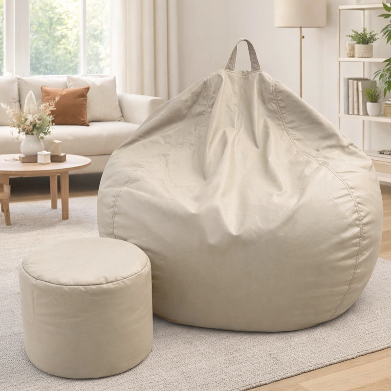 PUFF PERA ECO CUERO TALLA XL JOYTEK / 120X80CM CAQUIS - 2