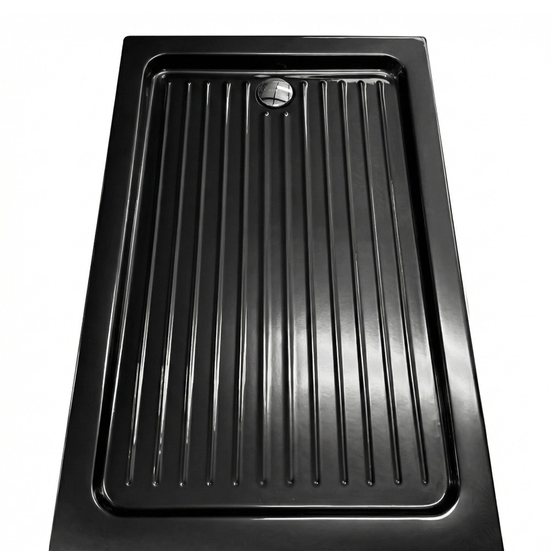 RECEPTACULO PARA DUCHA RECTANGULAR JOYTEK NEGRO 120X80X13 CM - 4