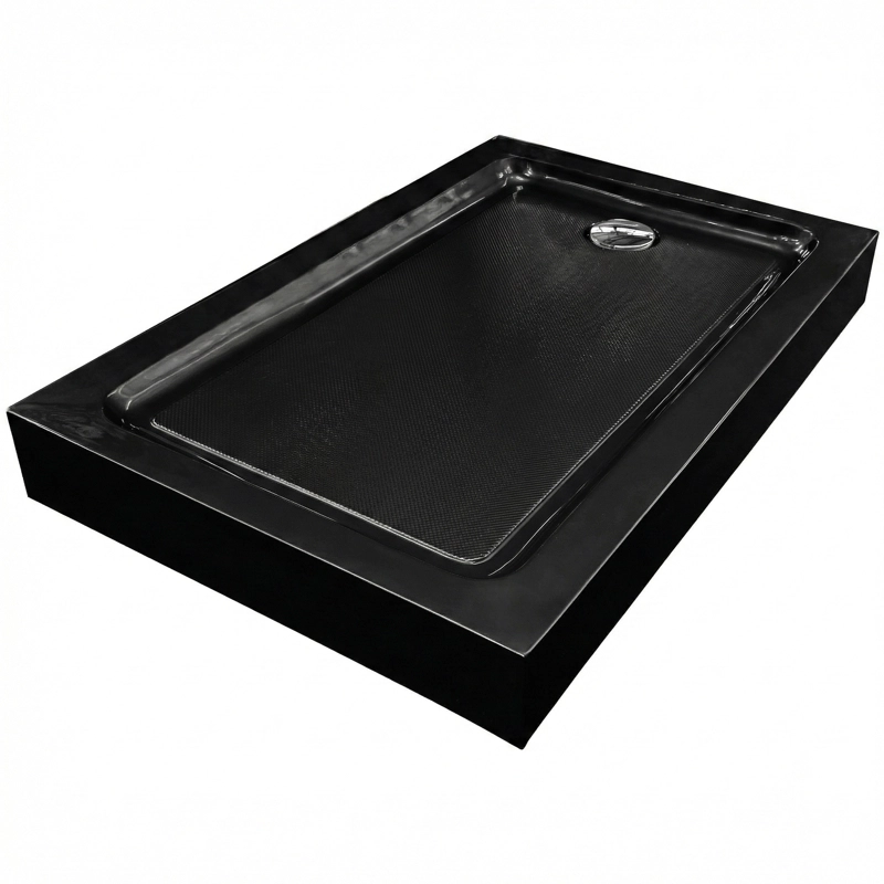 RECEPTACULO PARA DUCHA RECTANGULAR JOYTEK NEGRO 120X80X14 CM - 2