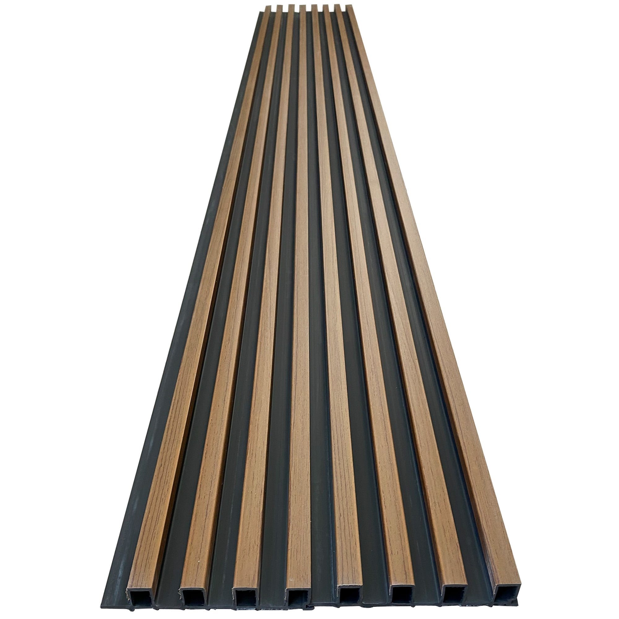 CAJA WALL PANEL PVC BICOLOR NEGRO CAFE  240X16 CM 3.84 M² (10 PANELES) - 2