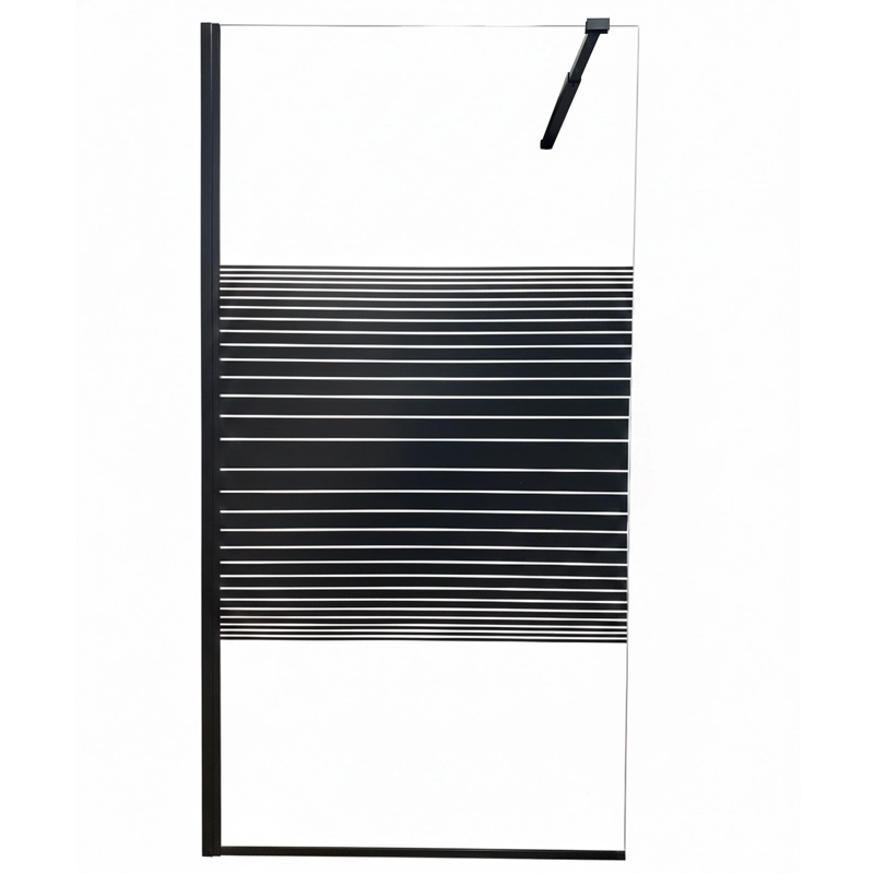 MAMPARA FIJA DE BAÑO STRAVA NEGRO JOYTEK 190×90 CM VIDRIO TEMPLADO 8 MM - 3