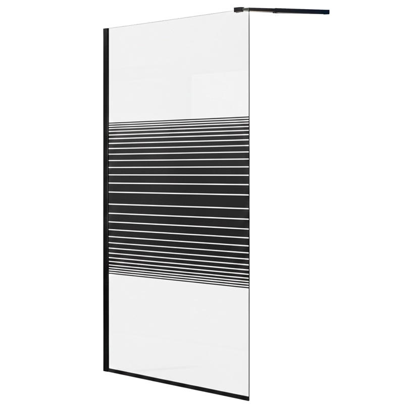 MAMPARA FIJA DE BAÑO STRAVA NEGRO JOYTEK 190×90 CM VIDRIO TEMPLADO 8 MM - 4