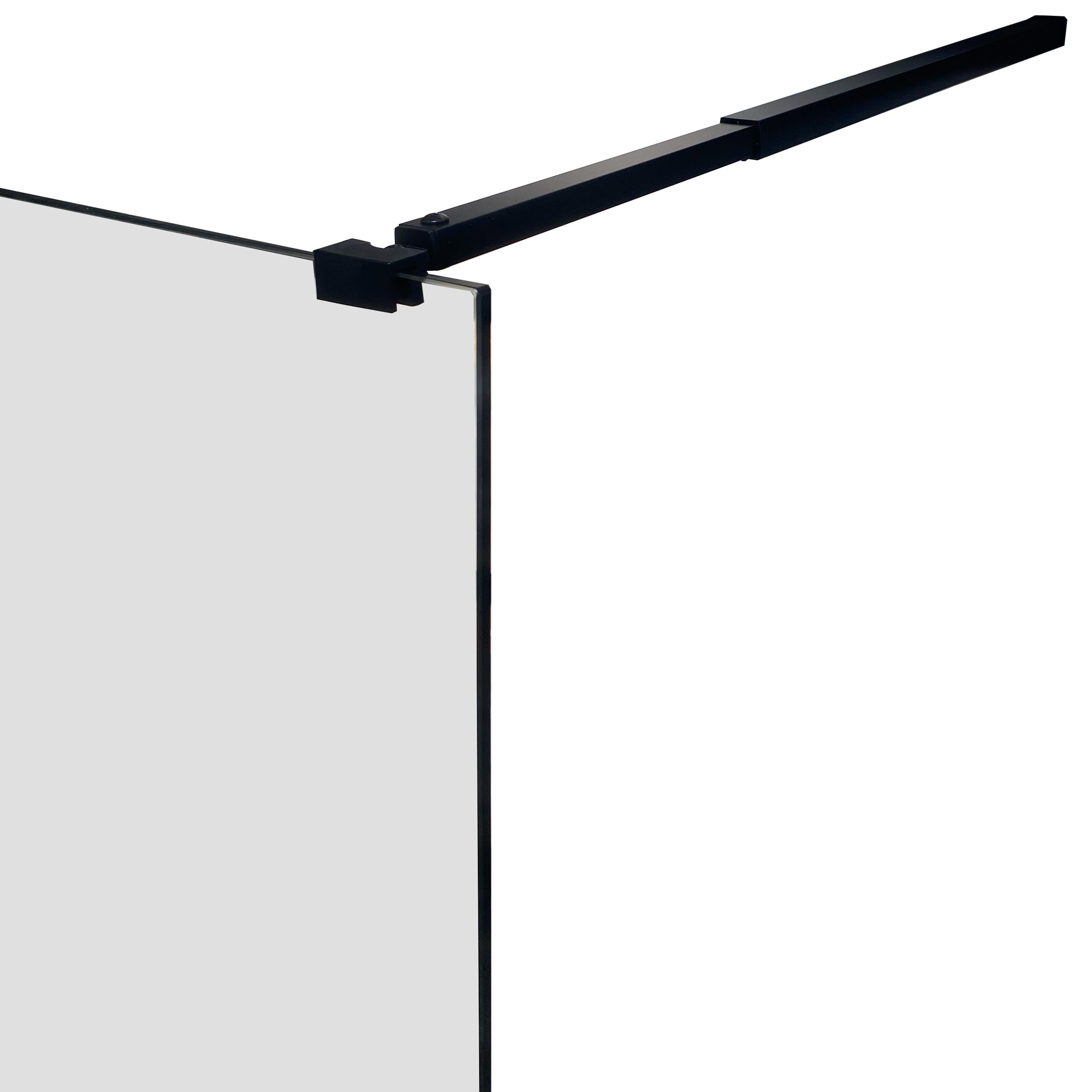 MAMPARA FIJA DE BAÑO STRAVA NEGRO JOYTEK 190×90 CM VIDRIO TEMPLADO 8 MM - 5