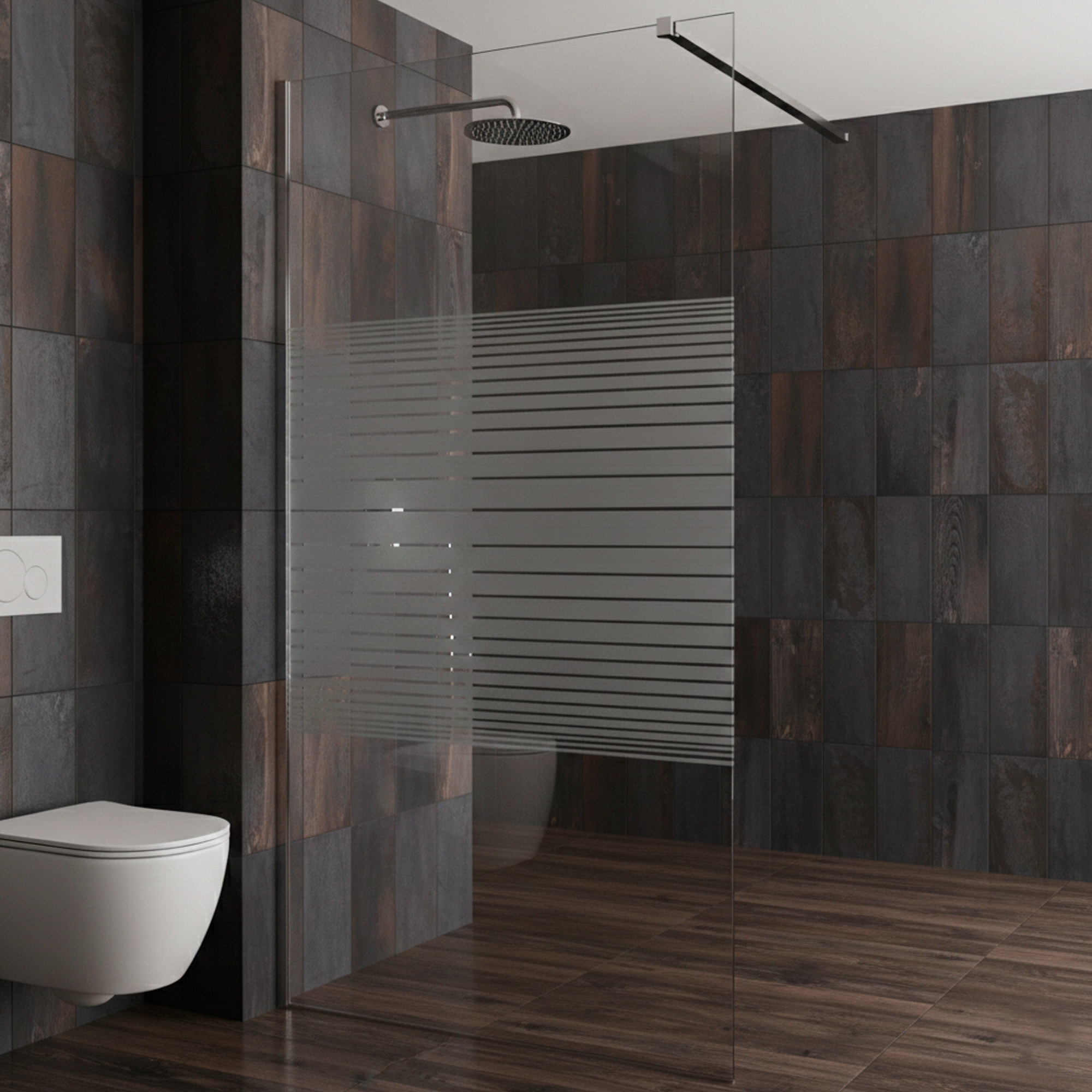 MAMPARA FIJA DE BAÑO STRAVA BLANCA JOYTEK 190×90 CM VIDRIO TEMPLADO 8 MM - 2