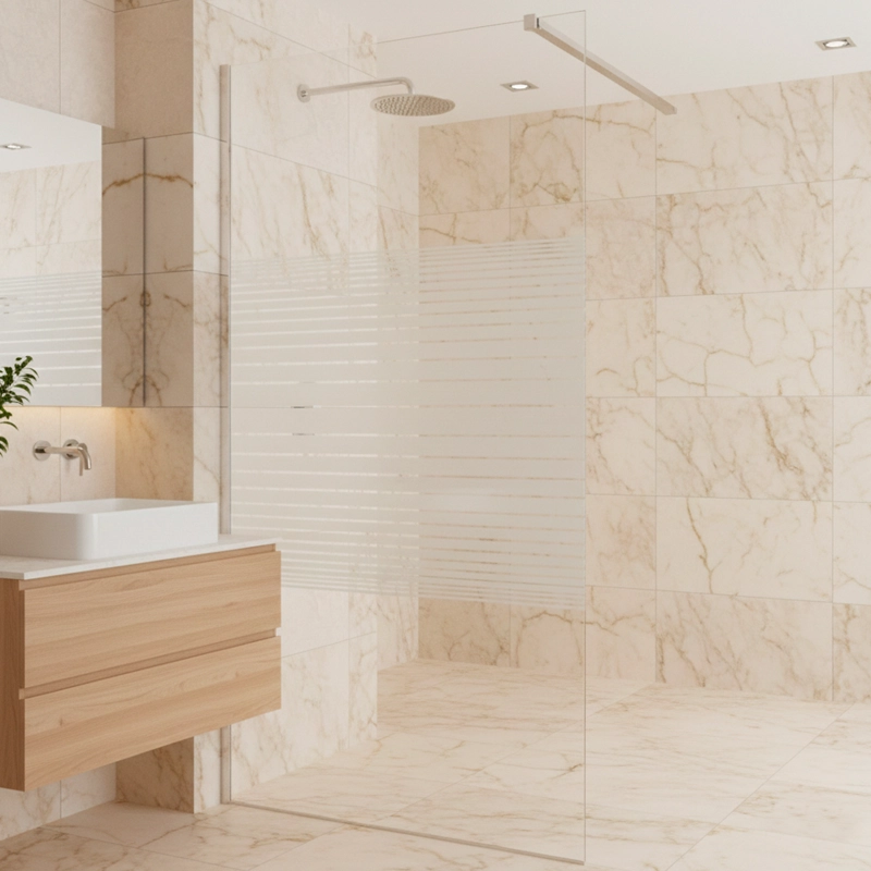 MAMPARA FIJA DE BAÑO STRAVA BLANCA JOYTEK 190×90 CM VIDRIO TEMPLADO 8 MM - 3