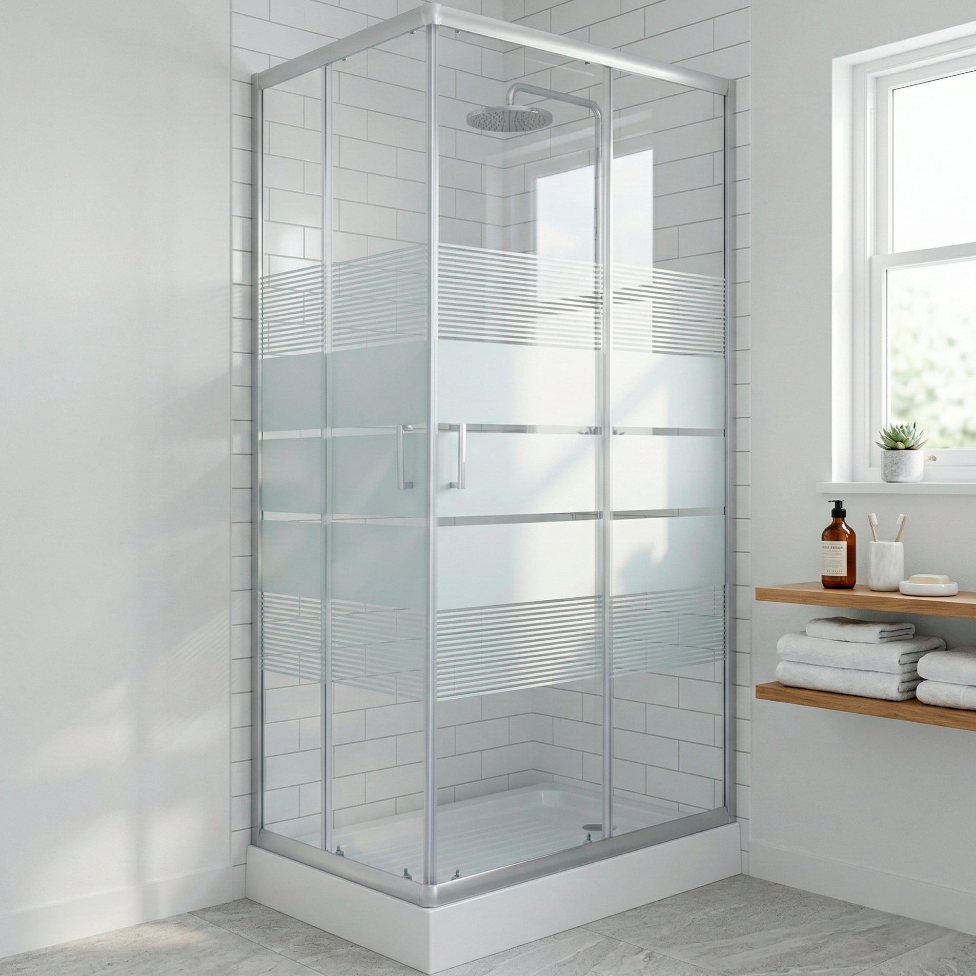 SHOWER RECTANGULAR STYLE BLANCO 100X80X198CM INCLUYE RECEPTACULO - 1
