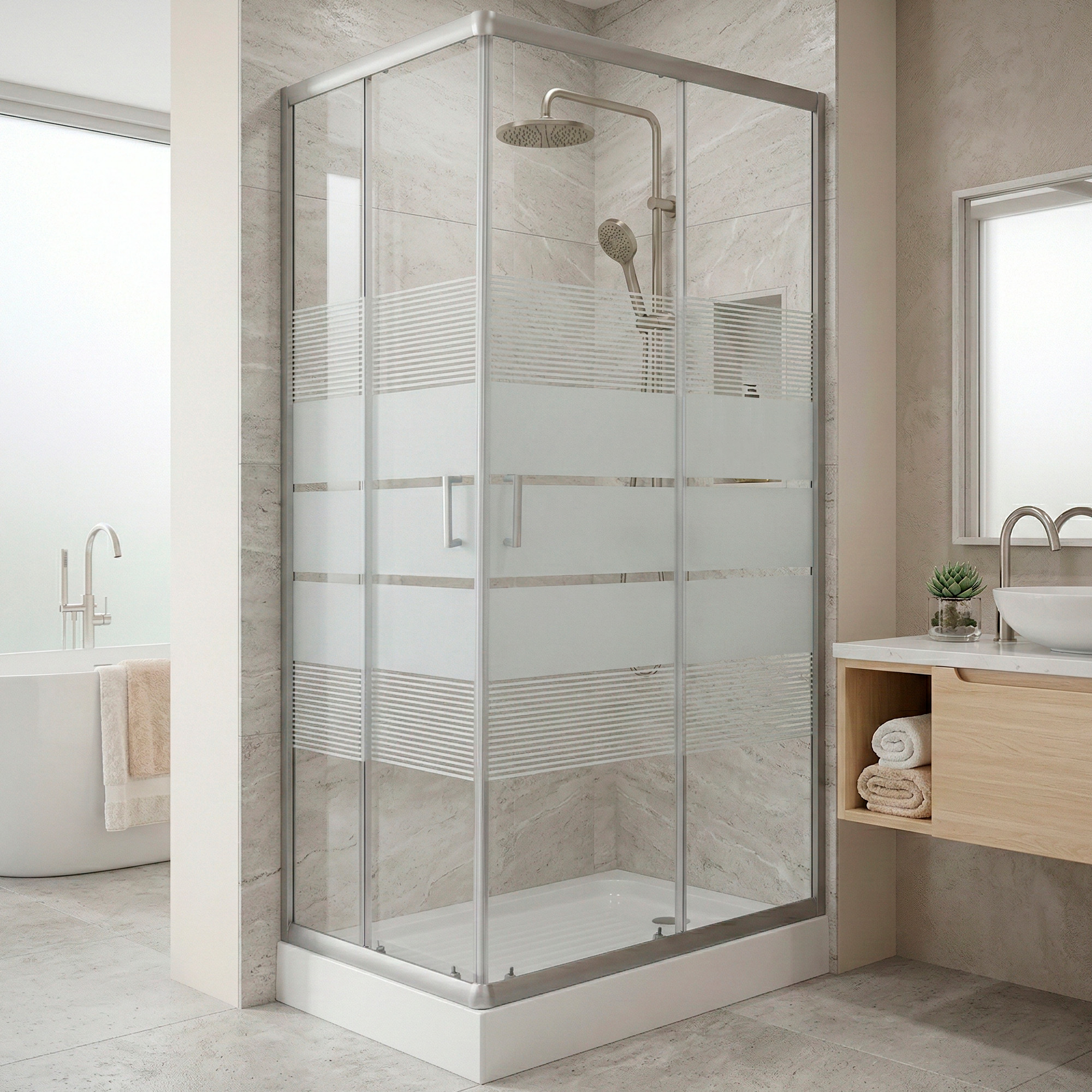 SHOWER RECTANGULAR STYLE BLANCO 100X80X198CM INCLUYE RECEPTACULO - 3
