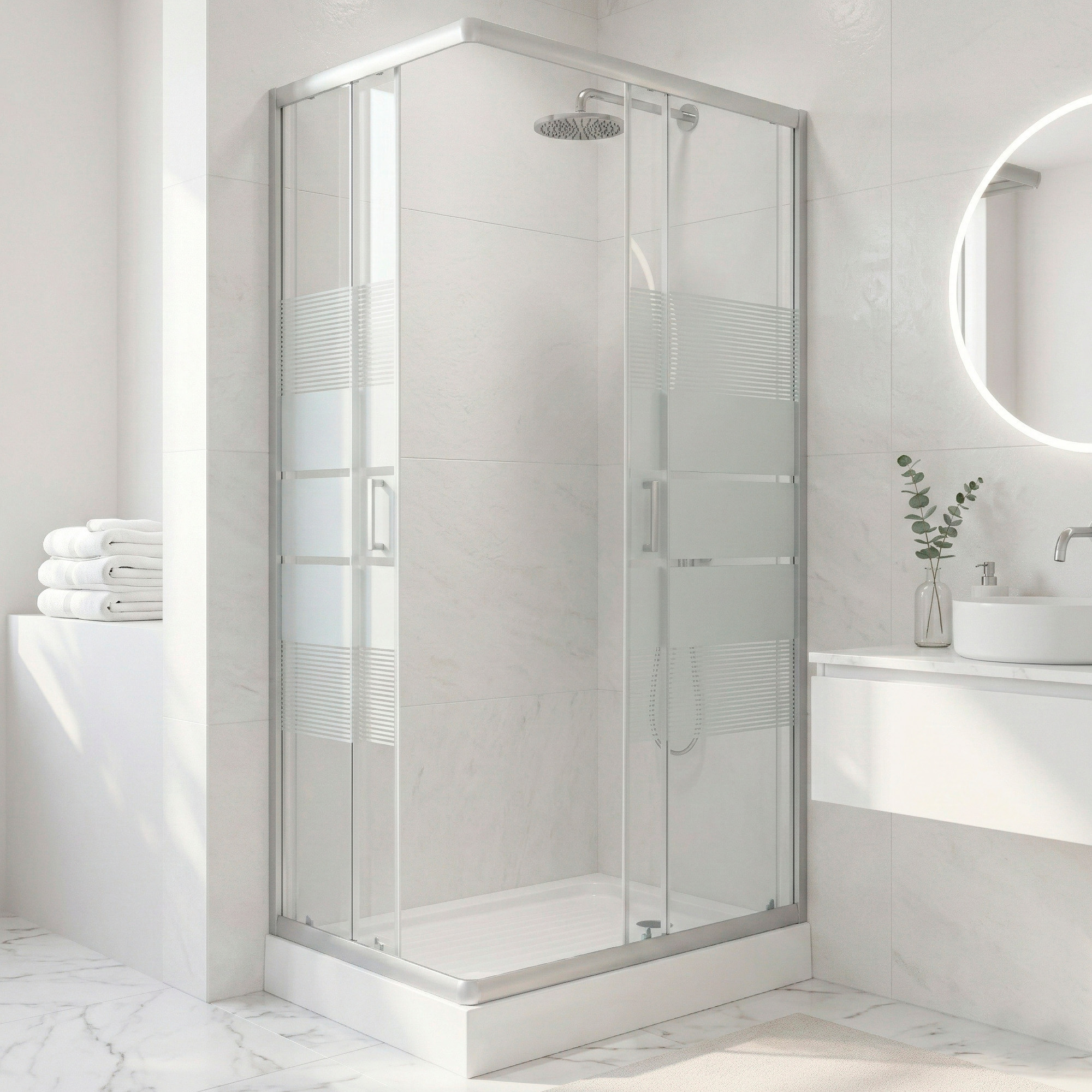 SHOWER RECTANGULAR STYLE BLANCO 100X80X198CM INCLUYE RECEPTACULO - 5