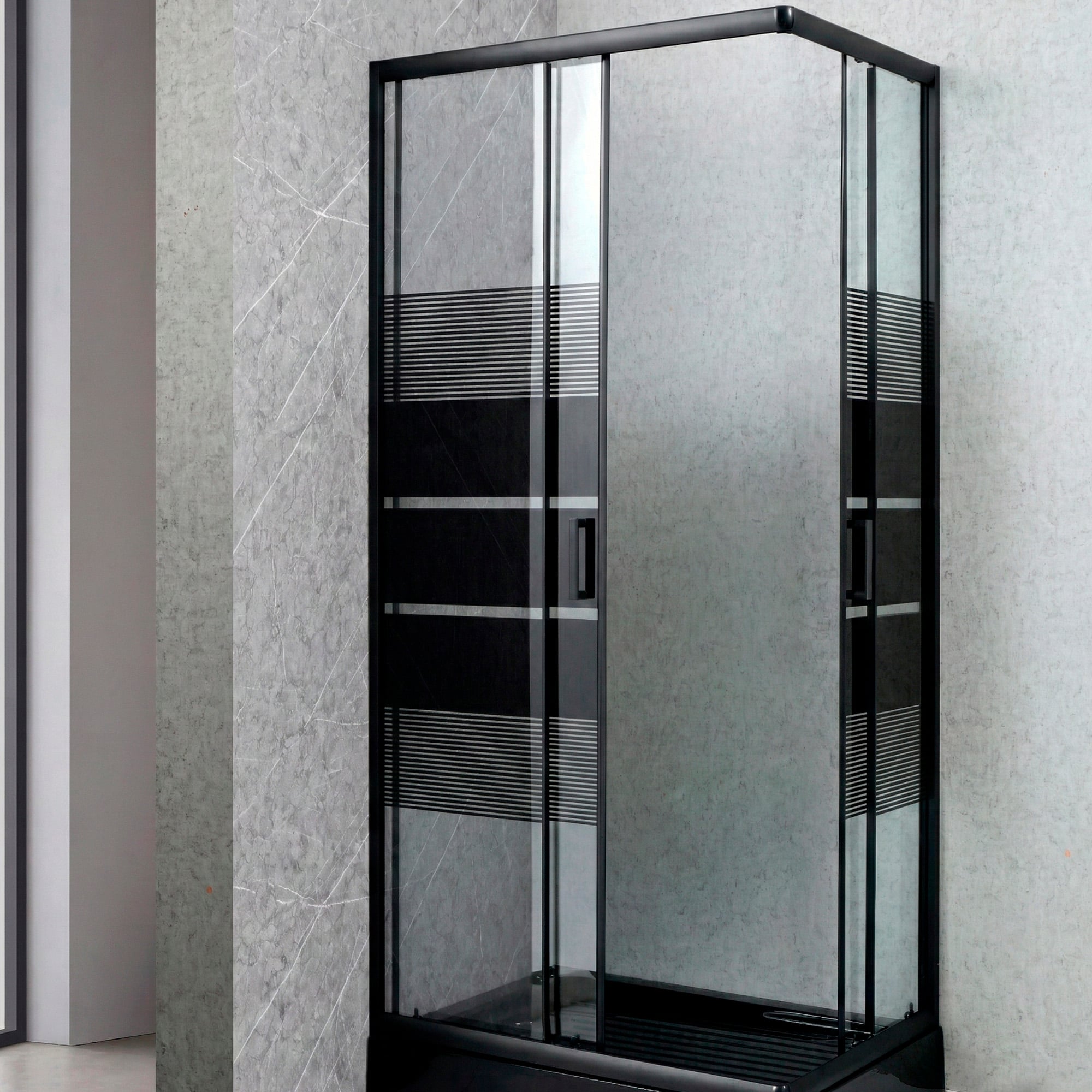 SHOWER RECTANGULAR STYLE NEGRO 100X80X198CM INCLUYE RECEPTACULO - 3