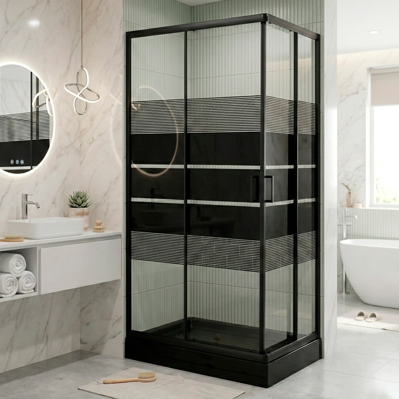 SHOWER RECTANGULAR STYLE NEGRO 100X80X198CM INCLUYE RECEPTACULO - 4