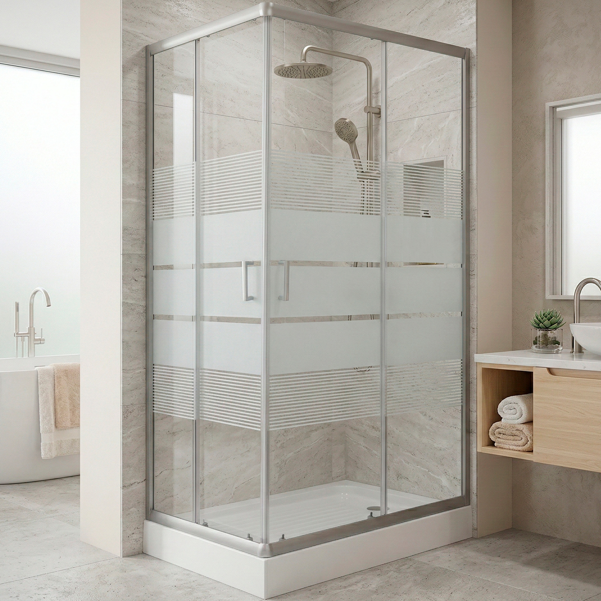SHOWER RECTANGULAR STYLE BLANCO 120X80X198CM INCLUYE RECEPTACULO - 3