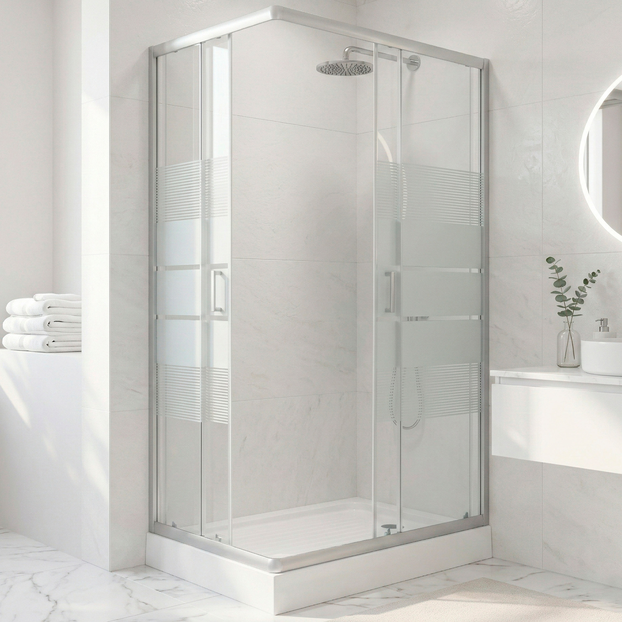 SHOWER RECTANGULAR STYLE BLANCO 120X80X198CM INCLUYE RECEPTACULO - 4