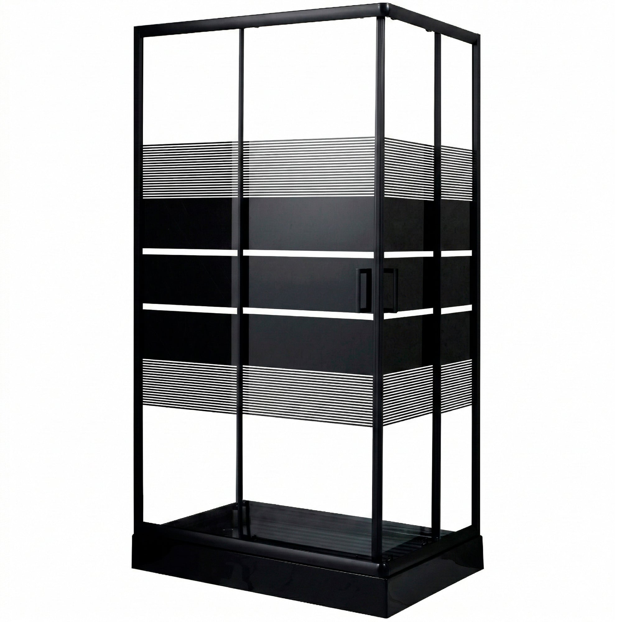 SHOWER RECTANGULAR STYLE NEGRO 120X80X198CM INCLUYE RECEPTACULO - 4