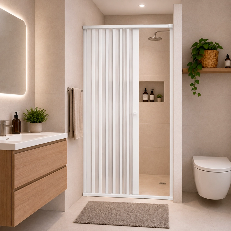 MAMPARA AJUSTABLE DUCHA JOYTEK FLEXBOK PVC BLANCO 80-115 CM *185 CM - 4
