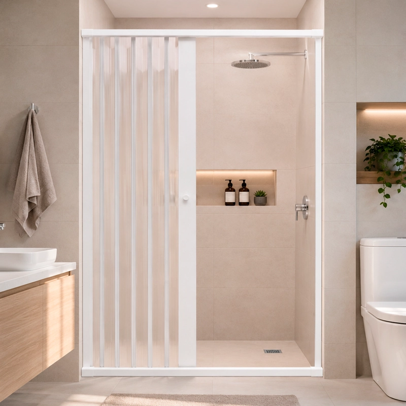 MAMPARA AJUSTABLE DUCHA JOYTEK FLEXBOK PVC BLANCO 115-130 CM *185 CM - 4