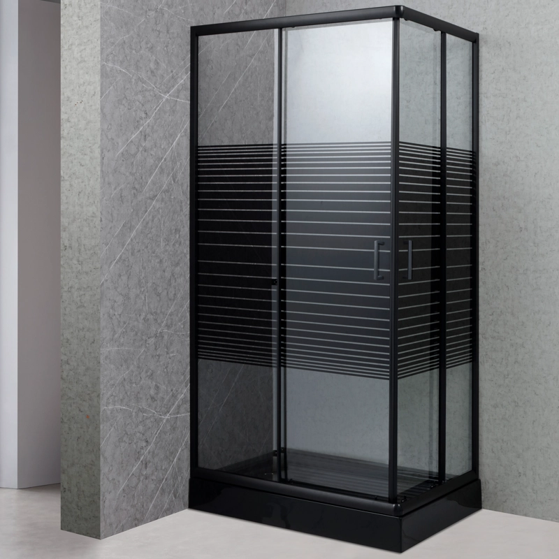 SHOWER DOOR 110X70 RECTANGULAR STRAVA NEGRO - 2