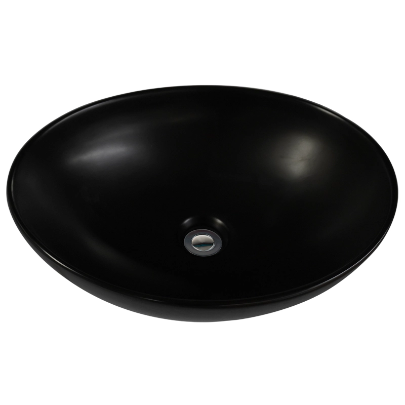 LAVAMANOS OVALADO SOBREPONER JOYTEK 8020 NEGRO 41,5X33X13 CM - 1