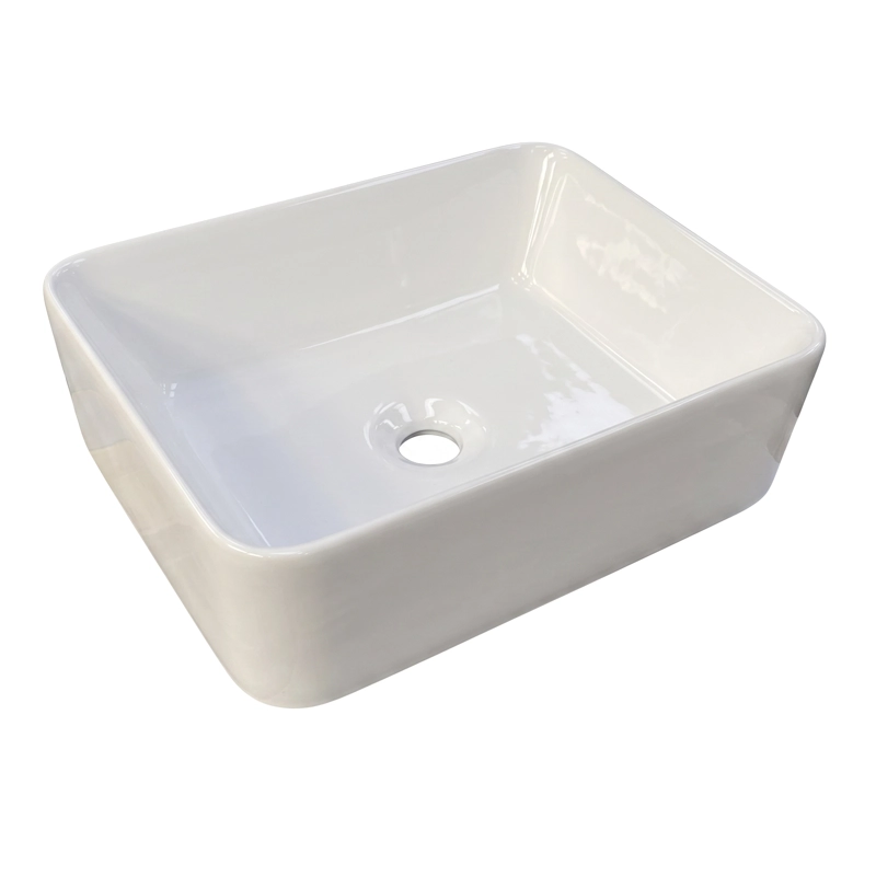 LAVAMANOS RECTANGULAR SOBREPONER JOYTEK LOZA 103A BLANCO 40,5X30,5X13 CM - 6