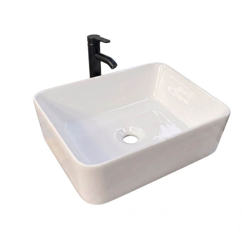 LAVAMANOS RECTANGULAR SOBREPONER JOYTEK LOZA 103A BLANCO 40,5X30,5X13 CM - 7