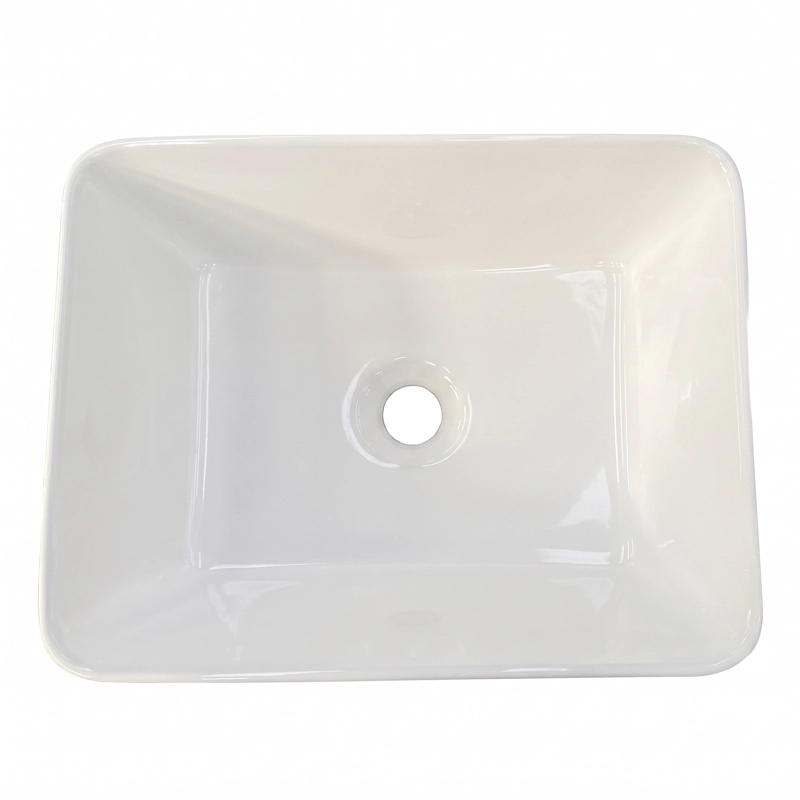 LAVAMANOS RECTANGULAR SOBREPONER JOYTEK LOZA 103A BLANCO 40,5X30,5X13 CM - 8