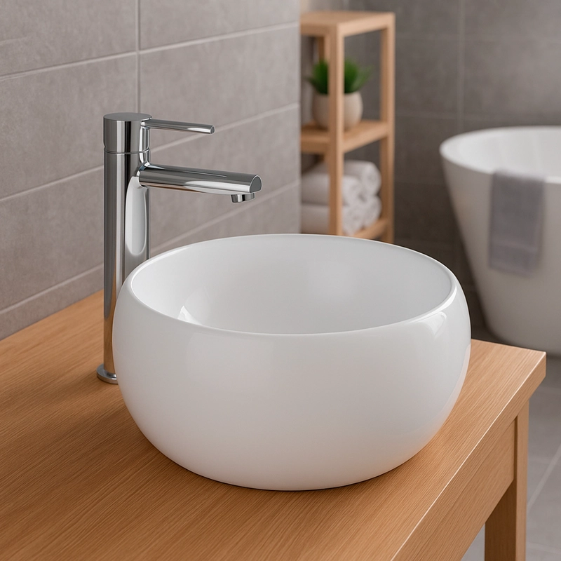 LAVAMANOS REDONDO SOBREPONER JOYTEK 822 BLANCO 40X16 CM - 2