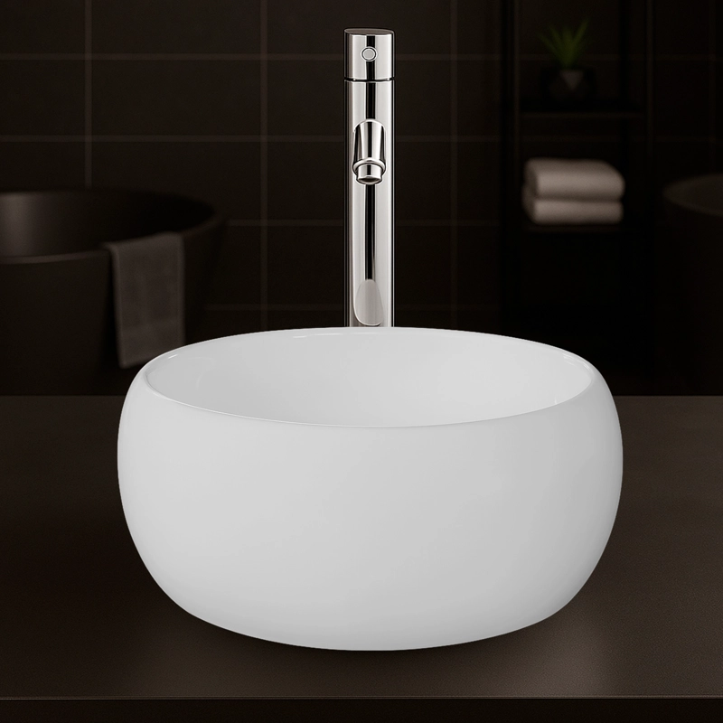 LAVAMANOS REDONDO SOBREPONER JOYTEK 822 BLANCO 40X16 CM - 3