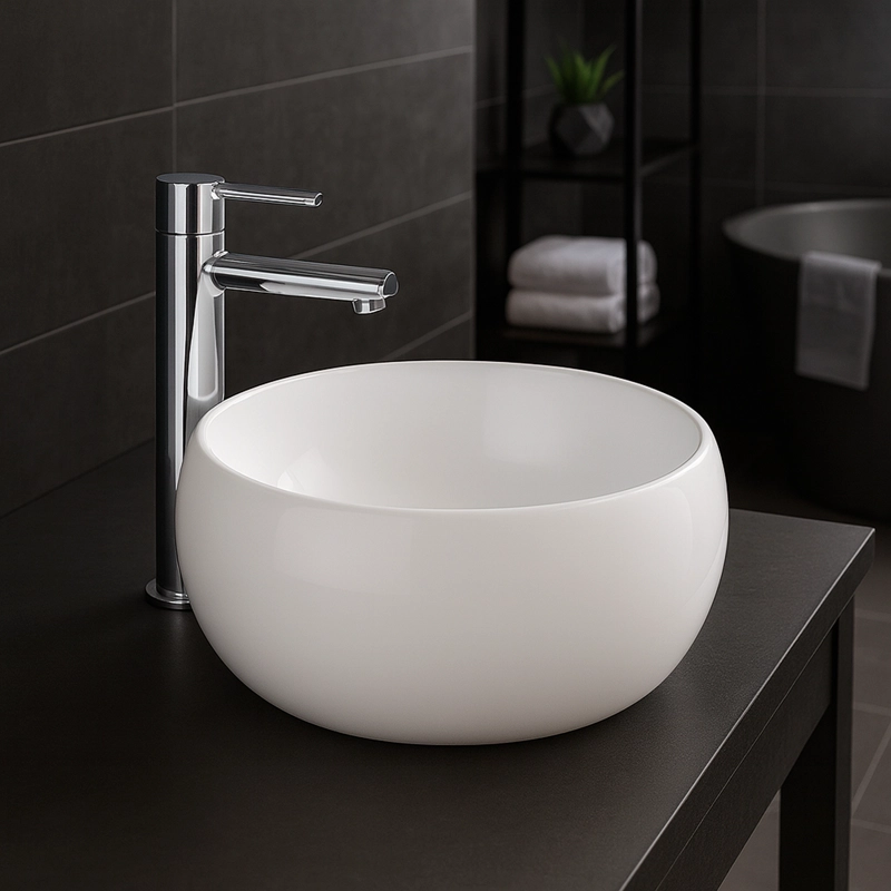 LAVAMANOS REDONDO SOBREPONER JOYTEK 822 BLANCO 40X16 CM - 4