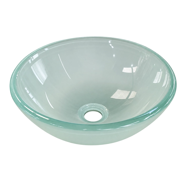 LAVAMANOS REDONDO SOBREPONER JOYTEK VIDRIO 35T TRANSPARENTE 35X13 CM - 1