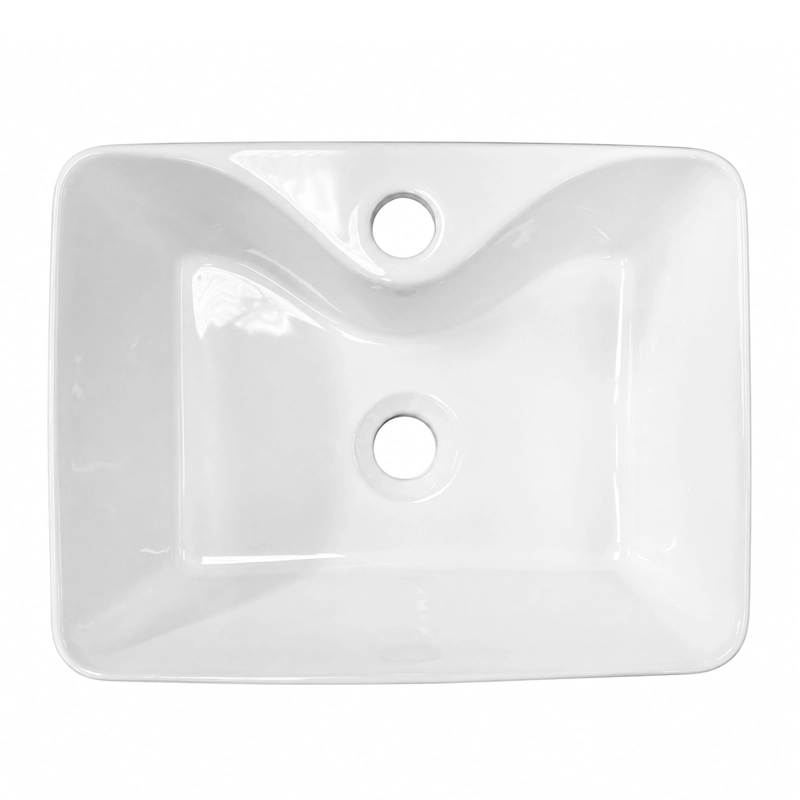 LAVAMANOS RECTANGULAR SOBREPONER  LOZA 4030 BLANCO 40X30X15 CM - 6