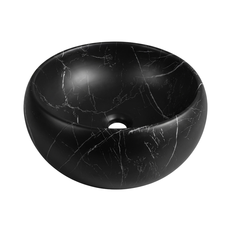 LAVAMANOS REDONDO SOBREPONER JOYTEK LOZA 075 NEGRO RAIZER 40X15 CM - 1