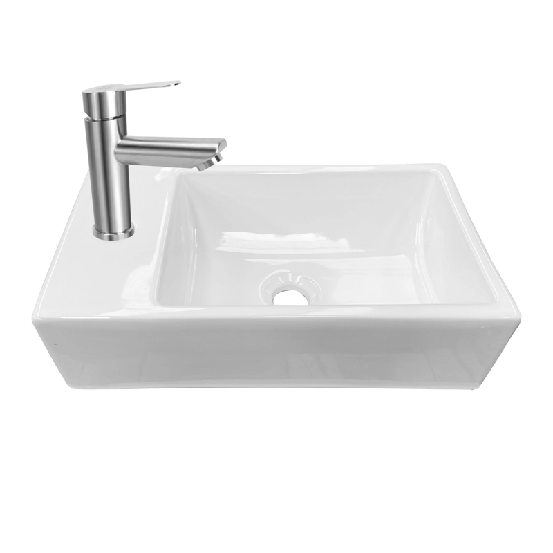 LAVAMANOS RECTANGULAR SOBREPONER JOYTEK LOZA 011 BLANCO 45X25X12 CM - 6