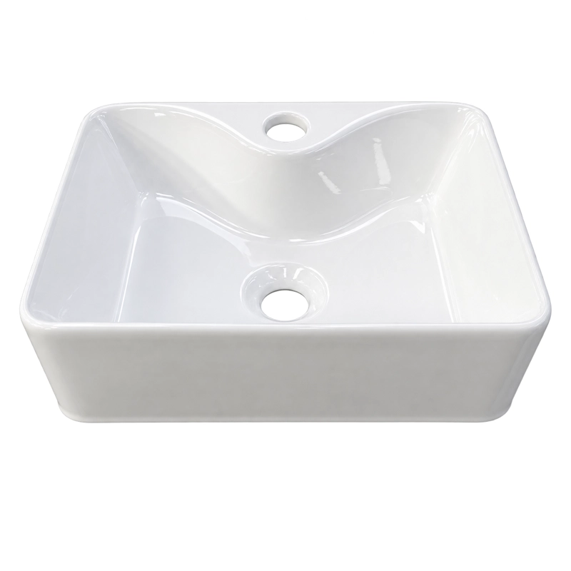 LAVAMANOS RECTANGULAR SOBREPONER JOYTEK LOZA 104A BLANCO 41X31X13 CM - 2