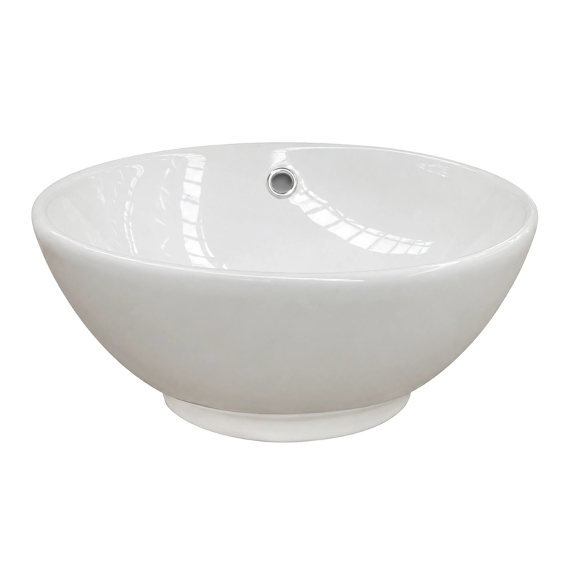 LAVAMANOS REDONDO SOBREPONER  LOZA 080S BLANCO 38X15 CM - 1