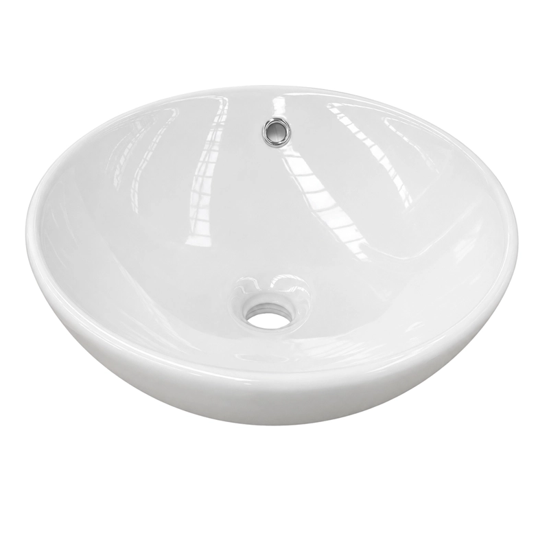 LAVAMANOS REDONDO SOBREPONER  LOZA 080S BLANCO 38X15 CM - 5