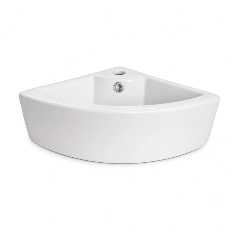 LAVAMANOS ESQUINERO SUSPENDIDO  LOZA 722 BLANCO 33X33X13 CM - 5