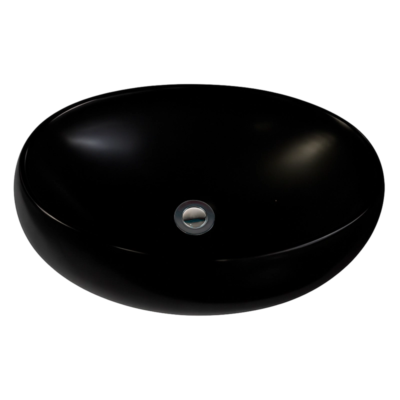 LAVAMANOS OVALADO SOBREPONER JOYTEK 880 NEGRO 48X34X15 CM - 1