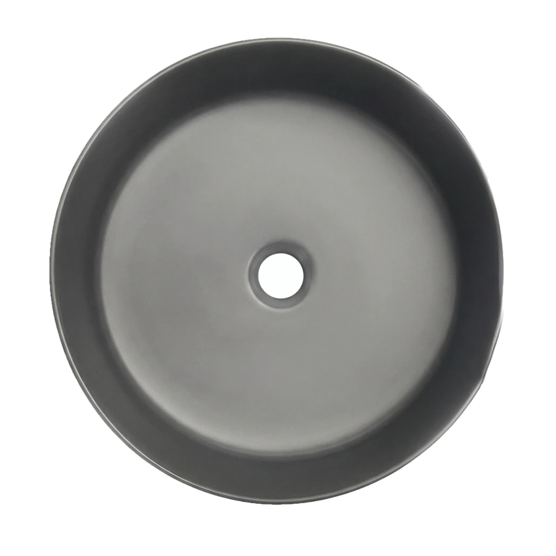 LAVAMANOS REDONDO SOBREPONER  LOZA 042DG GRIS MATE 40X12,5 CM - 6