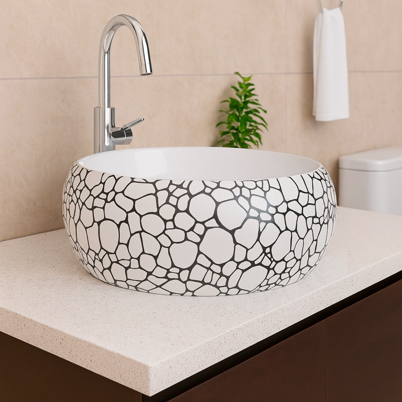LAVAMANOS REDONDO SOBREPONER JOYTEK 822 GUIJARROS 40X16 CM - 2
