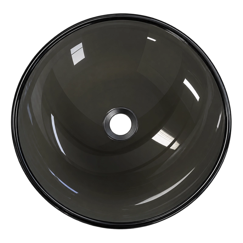 LAVAMANOS REDONDO SOBREPONER JOYTEK VIDRIO 35N NEGRO 35X13 CM - 2