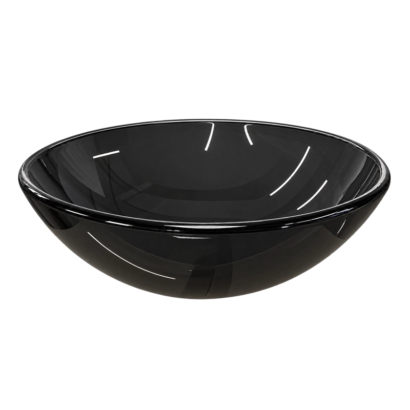 LAVAMANOS REDONDO SOBREPONER JOYTEK VIDRIO 35N NEGRO 35X13 CM - 6